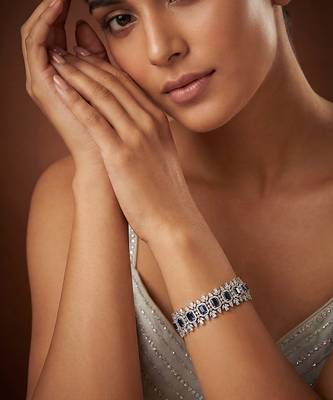 Blue stones diamond bracelet 1