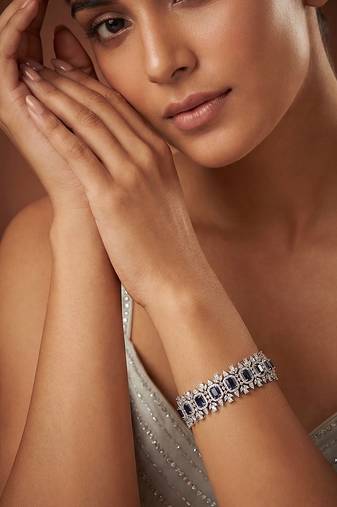 Blue stones diamond bracelet