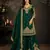 Green chinon silk sharara suit with embroidered dupatta