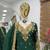 green chinon silk blend sharara suit with embroidered dupatta