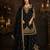black chinon silk blend sharara suit with embroidered dupatta