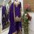 blue chinon silk blend sharara suit with embroidered dupatta
