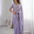 Lavender premium two tone fandy silk saree with heavy beads & moti work