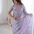 Lavender premium two tone fandy silk saree with heavy beads & moti work