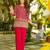 red crepe silk blend sequins beads kurta set