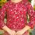red crepe silk blend sequins beads kurta set