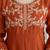orange vichitra silk blend sequins embroidered kurta set with dupatta