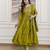parrot green vichitra silk blend sequins embroidered kurta set with dupatta