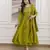 parrot green vichitra silk blend sequins embroidered kurta set with dupatta