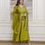 parrot green vichitra silk blend sequins embroidered kurta set with dupatta