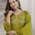 parrot green vichitra silk blend sequins embroidered kurta set with dupatta