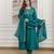 mint green vichitra silk blend sequins embroidered kurta set with dupatta