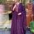 purple chanderi silk blend sequins embroidered kurta set with dupatta