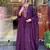 purple chanderi silk blend sequins embroidered kurta set with dupatta