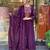 purple chanderi silk blend sequins embroidered kurta set with dupatta