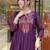 purple chanderi silk blend sequins embroidered kurta set with dupatta