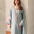 aqua blue chanderi silk blend sequins embroidered kurta set with dupatta