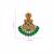Traditional South Indian Green Beads, Ruby & AD CZ Studded Temple Chandbali Earrings for Women & Girls  