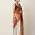 Rust printed satin saree with blouse piece