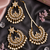 Kundan embellished dangler earrings maang tikka set