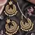 Gold Plated Off-White Pearled Kundan Embellished Dangler Earrings cum Tikka Set 