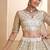 Off White Net Zari Embroidered Sequins Beads Lehenga Wedding Wear