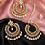 Off-White Pearled Kundan Embellished Dangler Earrings cum Tikka 