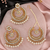 Pearl Kundan Embellished Dangler Earrings Maang Tikka 