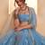 Mint Blue Net Zari Embroidered Sequins Beads Lehenga Wedding Wear