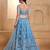Mint Blue Net Zari Embroidered Sequins Beads Lehenga Wedding Wear