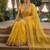 Yellow Floral Embroidered Designer Saree for Women