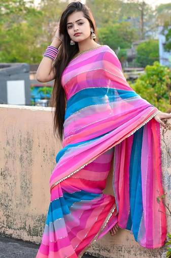 Multicolor georgette saree