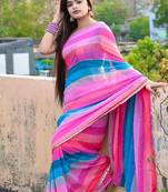 Multicolor georgette saree