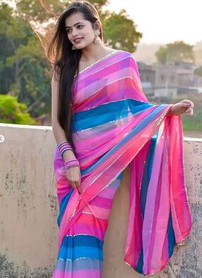 Multicolor georgette saree 2