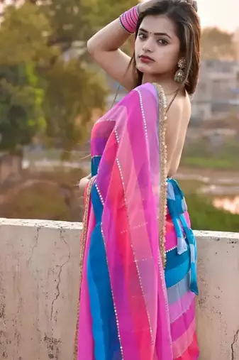 Multicolor georgette saree