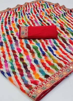 Multicolor georgette saree 4