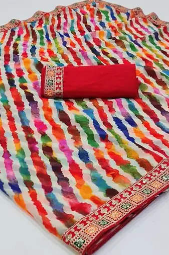 Multicolor georgette saree