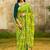 Yellow georgette saree