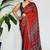 Red japan devsena satin saree japan satin digital print blouse