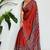 Red japan devsena satin saree japan satin digital print blouse
