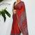 Red japan devsena satin saree japan satin digital print blouse