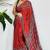 Red japan devsena satin saree japan satin digital print blouse