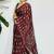 Maroon japan devsena satin saree japan satin digital print blouse