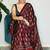 Maroon japan devsena satin saree japan satin digital print blouse