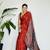 Red japan devsena satin saree japan satin digital print blouse