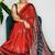 Red japan devsena satin saree japan satin digital print blouse