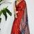 Red japan devsena satin saree japan satin digital print blouse