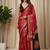 Maroon japan devsena satin saree japan satin digital print blouse