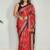 Maroon japan devsena satin saree japan satin digital print blouse