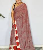 Multicolor japan devsena satin saree japan satin digital print blouse